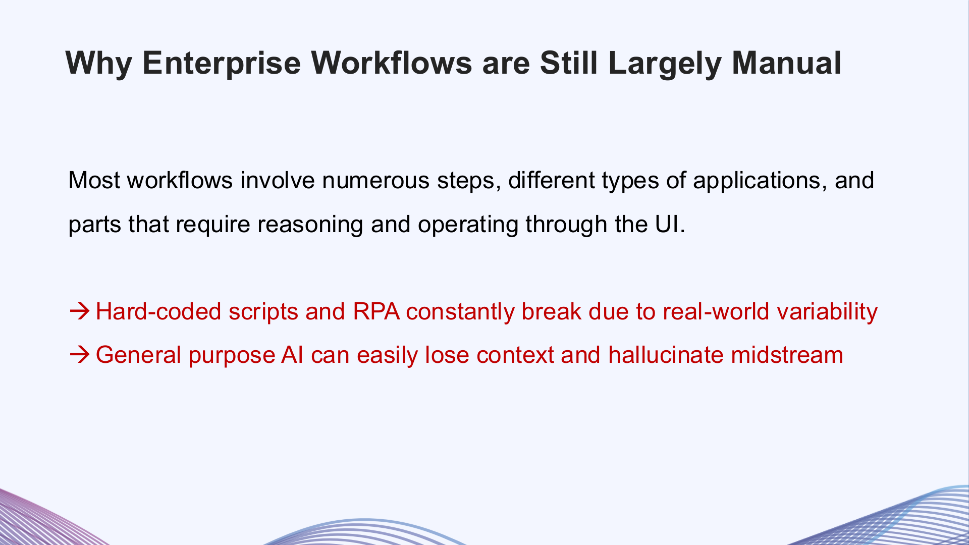 Why enterprise workflows are still largely manual